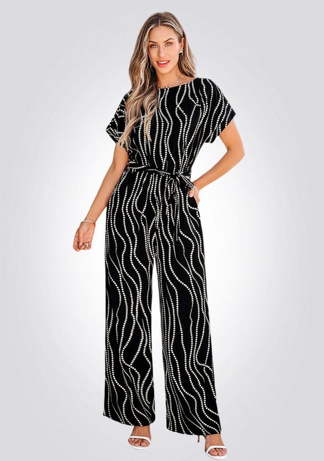 Cupshe Jumpsuit Bedruckter Jumpsuit mit Bindeguertel und Weitem Bein von Cupshe