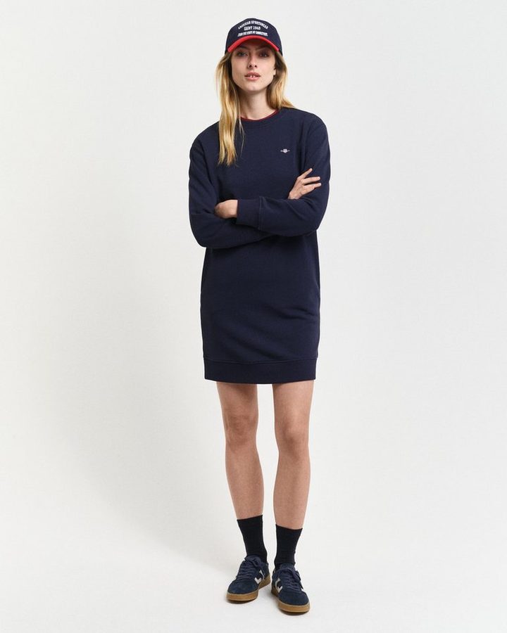 Gant Sweatkleid SHIELD C-NECK SWEAT DRESS Shield Sweatkleid mit Rundhalsausschnitt von Gant