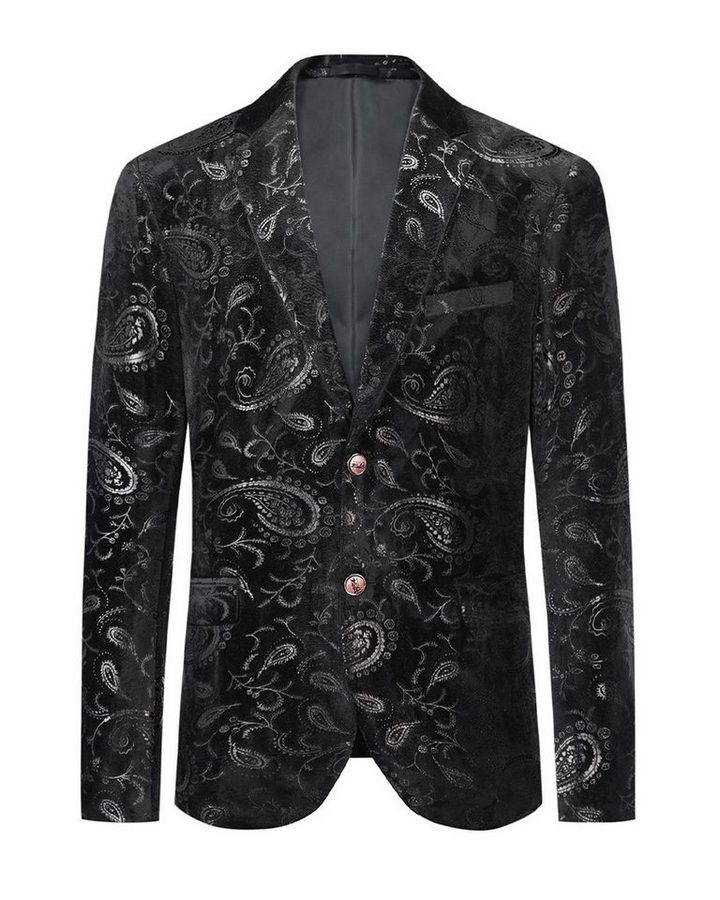 Allthemen Sakko Herren 2 Knöpfe Pailletten Blazer für Party von Allthemen