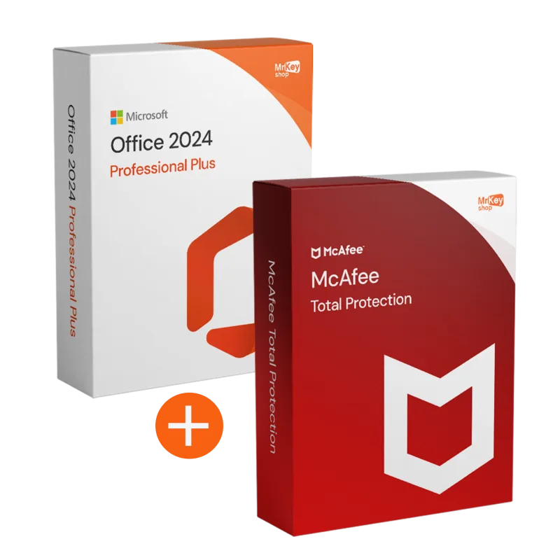 Office 2024 Pro Plus + McAfee Total Protection 1 Jahr/1 Gerät – Bundle von Microsoft