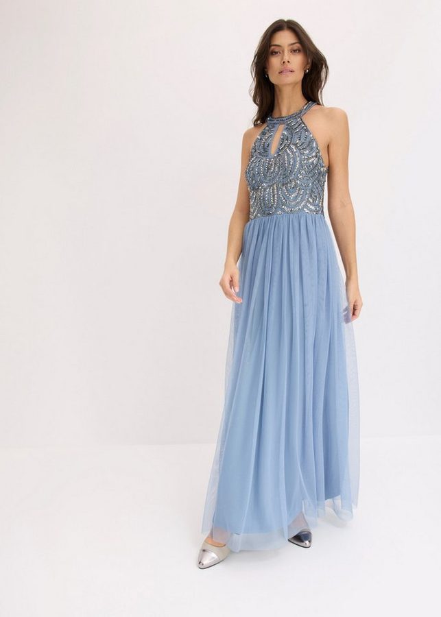 bonprix Maxikleid ausgestellte Passform, Neckholder mit Keyhole-Ausschnitt, ärmellos von bonprix