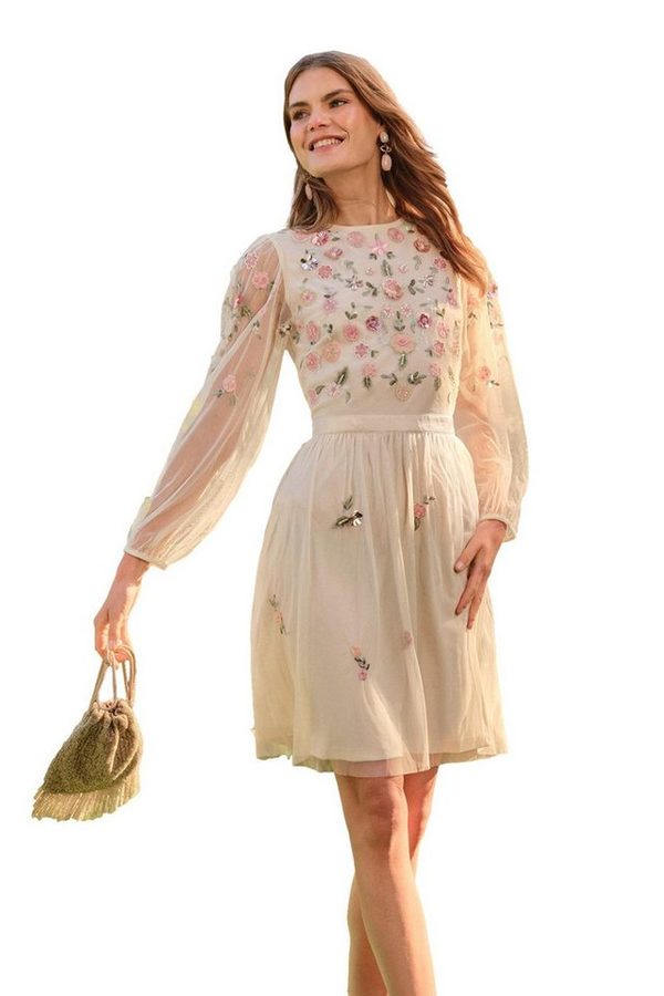 Love & Roses Minikleid Love & Roses besticktes Minikleid mit Pailletten (1-tlg) von Love & Roses