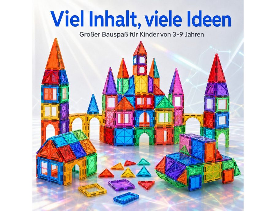 Fyrove Magnetbausteine, Magnetspielzeug, Magnetische Fliesen, Magnetfliesen Magnetspielbausteine, (Spar-Set, 1 St., Spielzeug für Kleinkinder, Spielzeug für Vorschulkinder), Geburtstagsgeschenk Kinder, Weihnachtsgeschenk Kinder von Fyrove