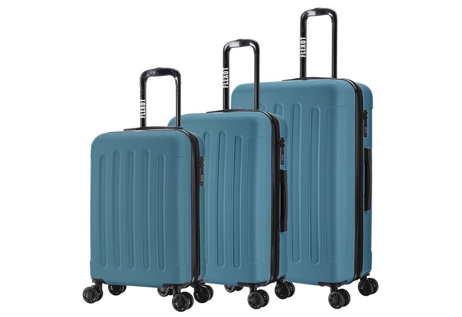 Flexot Hartschalen-Trolley F-3045 (Gr. M, L, XL) – Kofferset – ABS-Hartschale, 4 Rollen, Robuster und moderner Koffer mit vier 360° Rollen und Zahlenschloss von Flexot