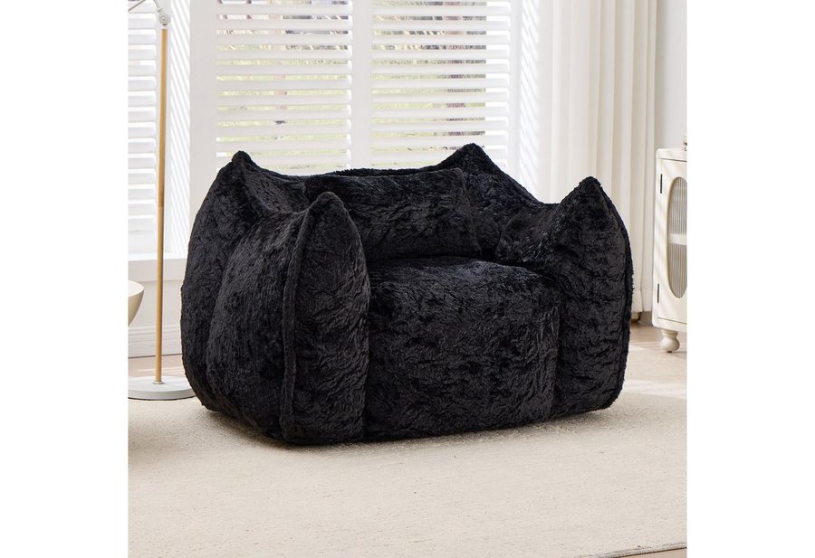 Vankel Relaxliege Sofas Wohnzimmer Loungesessel aus Kunstfell weich & bequem, Bean Bag Sessel mit Schaumstofffüllung und ohne Montage von Vankel