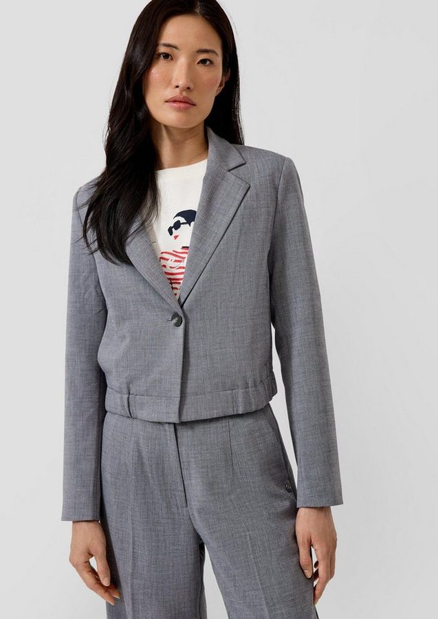 s.Oliver Jackenblazer Indoor-Jacke Cropped-Blazer mit Elastikeinsatz von s.Oliver