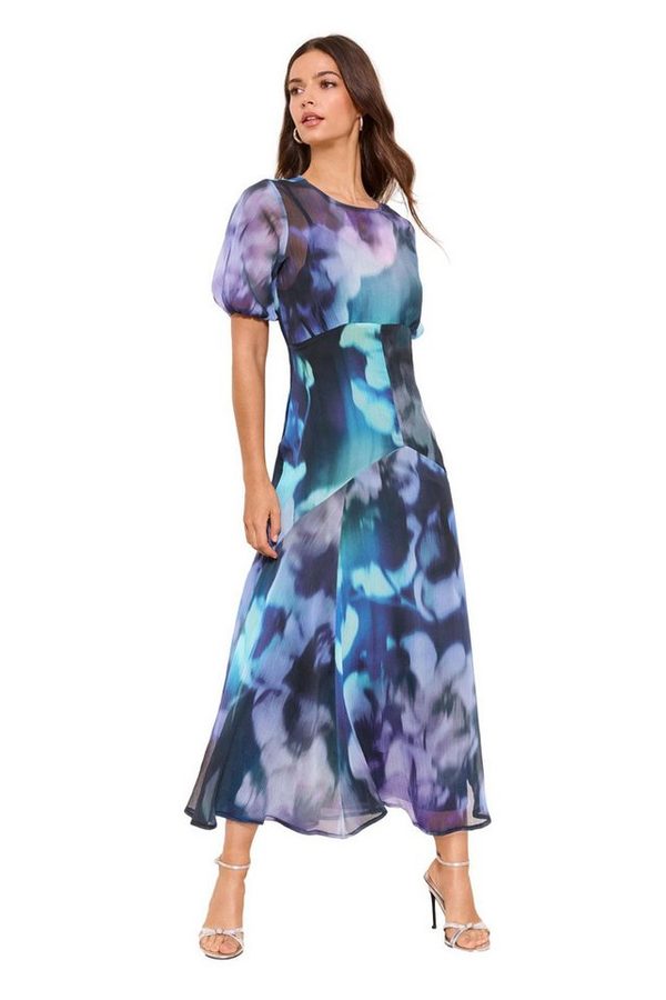 LIPSY Midikleid Lipsy Midikleid mit Blumen-Print und Mesh, Regular (1-tlg) von Lipsy