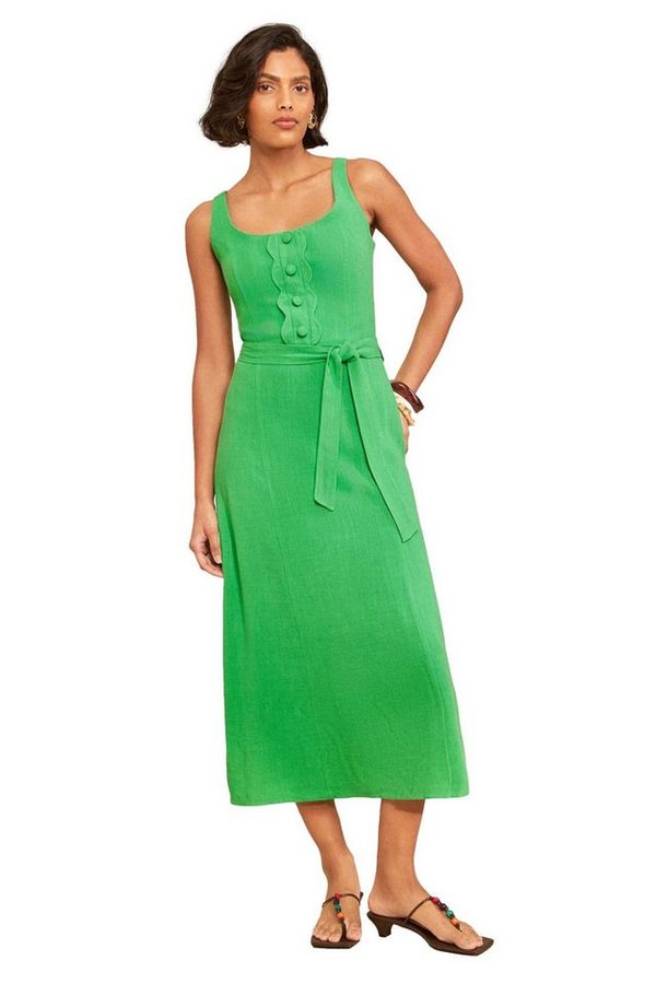 Love & Roses Midikleid Love & Roses Midi-Trägerkleid mit Bogenkante (1-tlg) von Love & Roses