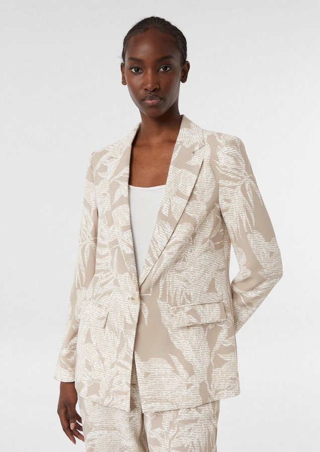 comma Jackenblazer Indoor-Blazer Modischer Crêpe-Blazer mit All-over-Print von comma