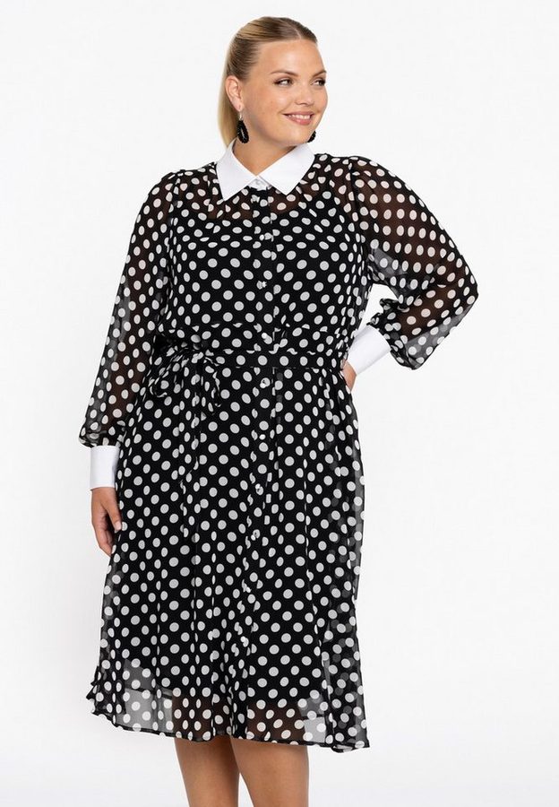 YOEK Midikleid Damen Kleid Große Größen mit Punkten von YOEK