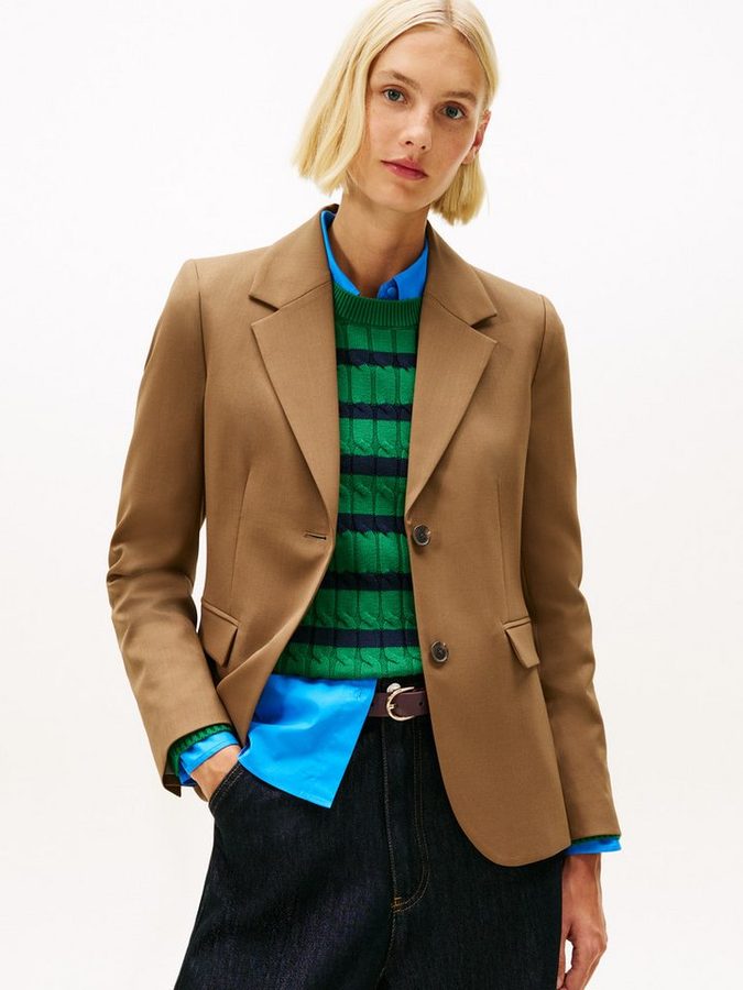 Tommy Hilfiger Longblazer TIMELESS WOOL REG STRT SB BLAZER mit Wolle von Tommy Hilfiger