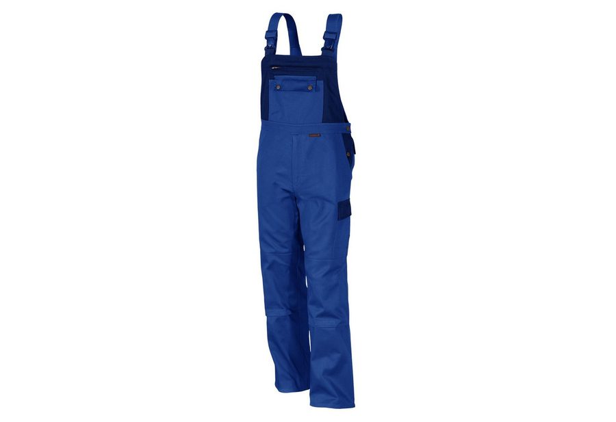 Qualitex Workwear Arbeitslatzhose stylische Arbeitshose - faserverstätkter Blaumann xtra strapazierfähig (1-tlg) MG 300 g - Latzhose mit 11 Taschen - Pflegeleicht - Waschbar von Qualitex Workwear