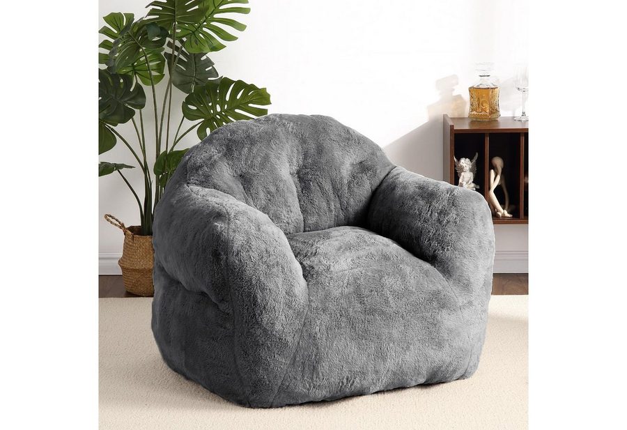 GarveeMore Sitzsack Sessel mit Rücken- und Armlehne, hochdichter Schaumstoff & Plüsch, für Wohnzimmer, Schlafzimmer, Leseecke von GarveeMore