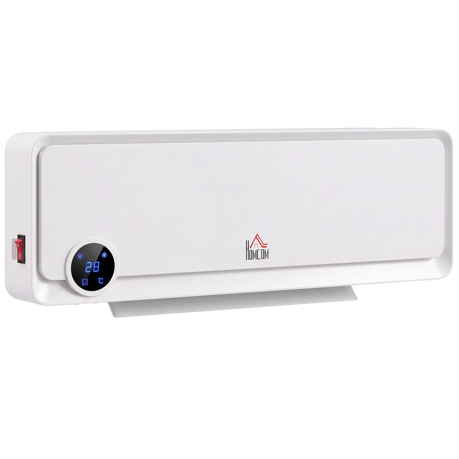 HOMCOM Heizlüfter zur Wandmontage 2000W Keramik-Wandheizung mit Fernbedienung, 3 Betriebsmodi, LED-Display, Wandheizgerät mit 12h Timer, Schnellheizer für Wohnzimmer, Schlafzimmer, Badezimmer Büro   Aosom von HOMCOM