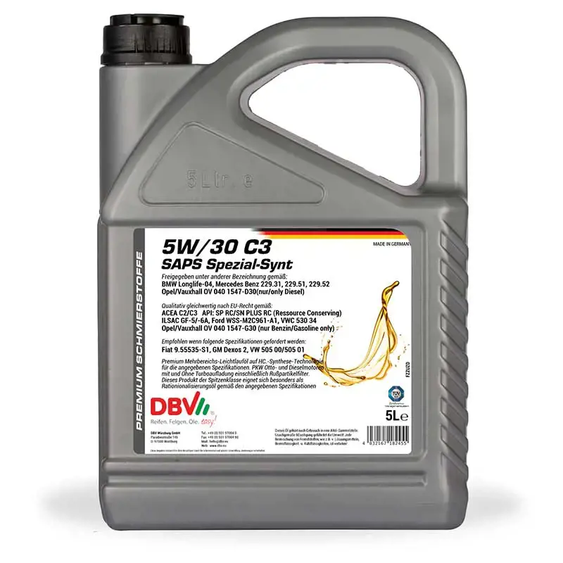 Leichtlauf  DBV 5W-30 C3 SAPS 5 Liter von DBV Motoröl