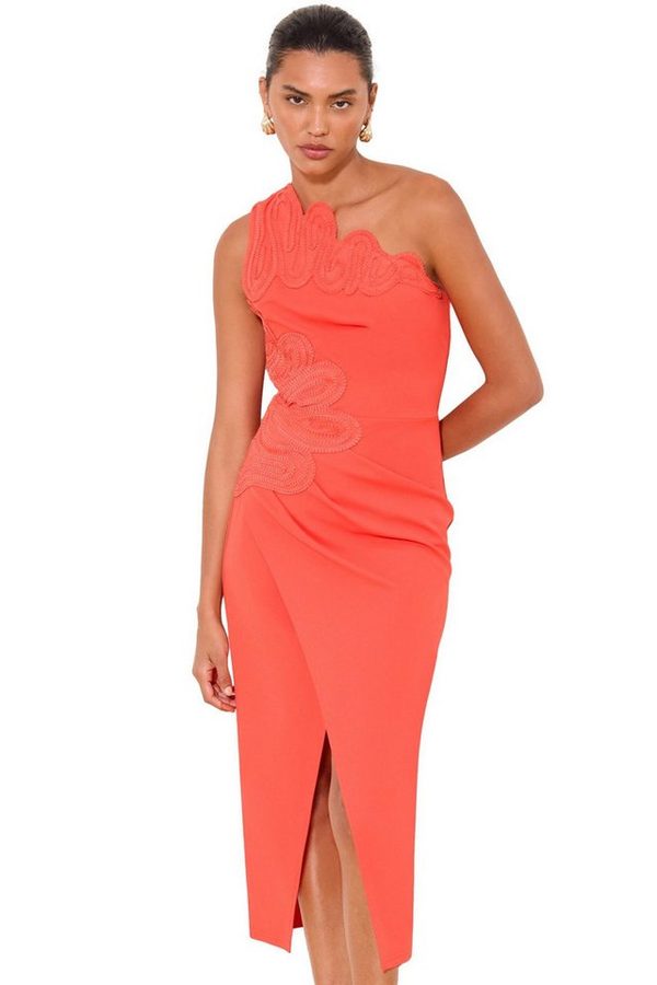 LIPSY Midikleid Lipsy einschulteriges Midikleid mit Mesh, Regular (1-tlg) von Lipsy