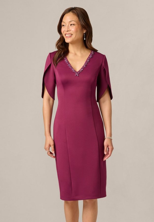Adrianna Papell Abendkleid Beaded Scuba Short Dress Refined, and stretchy knee length sheath dress von Adrianna Papell