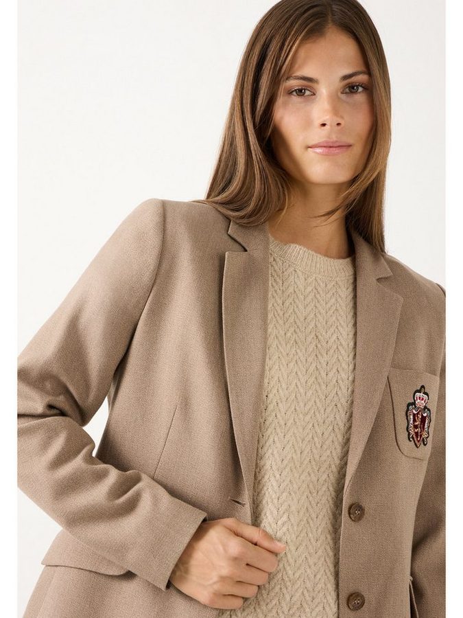 MORE&MORE Jackenblazer stilvoller, classy Blazer, Wappen-Emblem von MORE&MORE