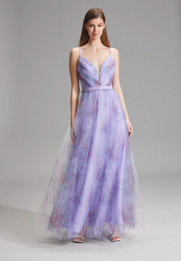 Hey Kyla Abendkleid - Tüllrobe mit floralem Allover-Print A-Linie von Hey Kyla