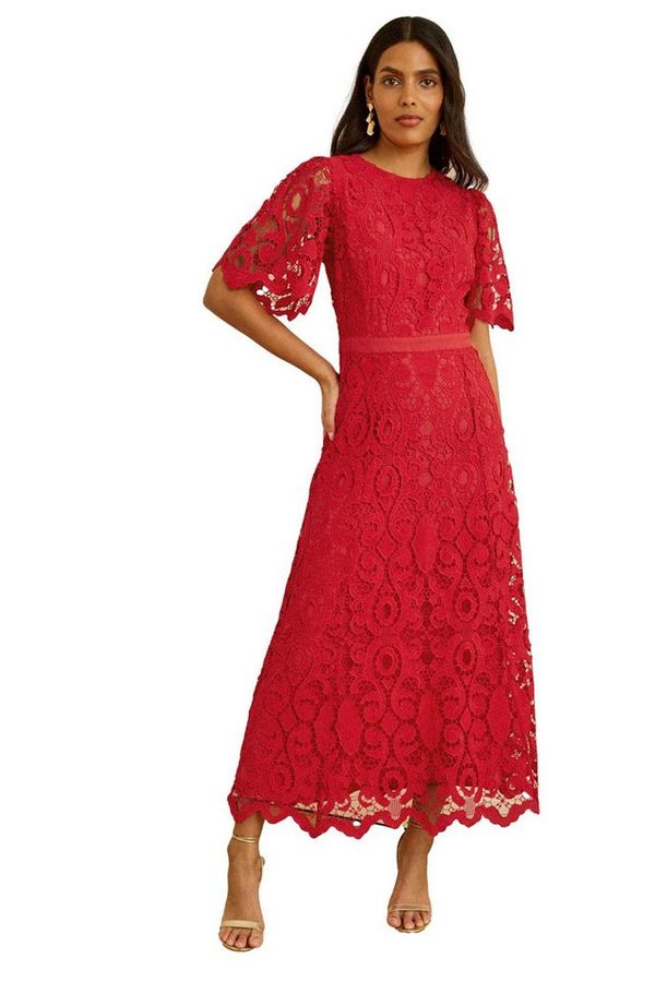Love & Roses Midikleid Love & Roses Midikleid mit Spitze, Regular (1-tlg) von Love & Roses