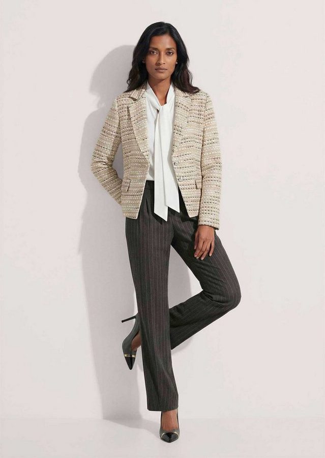 MADELEINE Kurzblazer Strukturierter Tweed-Blazer Reverskragen, Knopfleiste & lange Ärmel mit Schlitz von MADELEINE