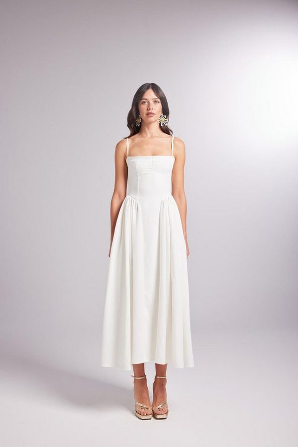 HOLLY LOLLY Midikleid Langarmkleid mit Trägern von HOLLY LOLLY