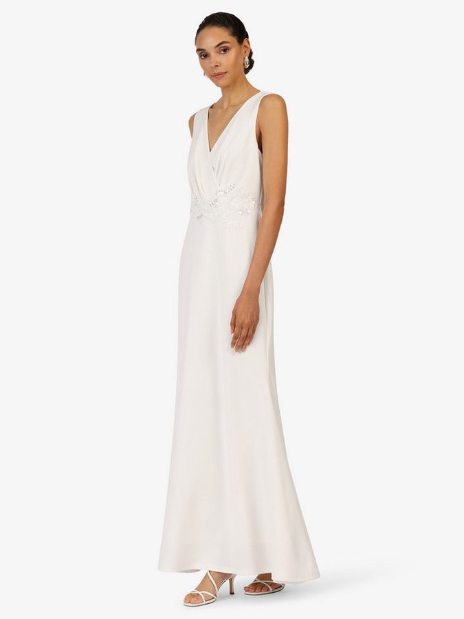 Kraimod Abendkleid mit Wickeloptik und Stickdetails von Kraimod