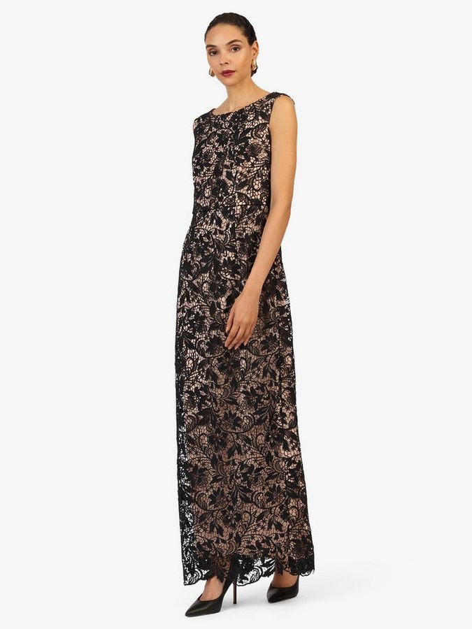Kraimod Abendkleid mit floraler Spitze & Rundhalsausschnitt von Kraimod