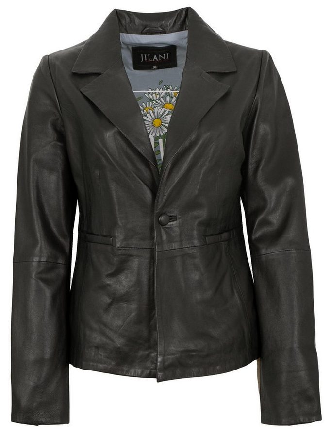 Jilani Lederjacke Evelyn Jilani - Damen Lederjacke Blazer Lammnappa schwarz von Jilani