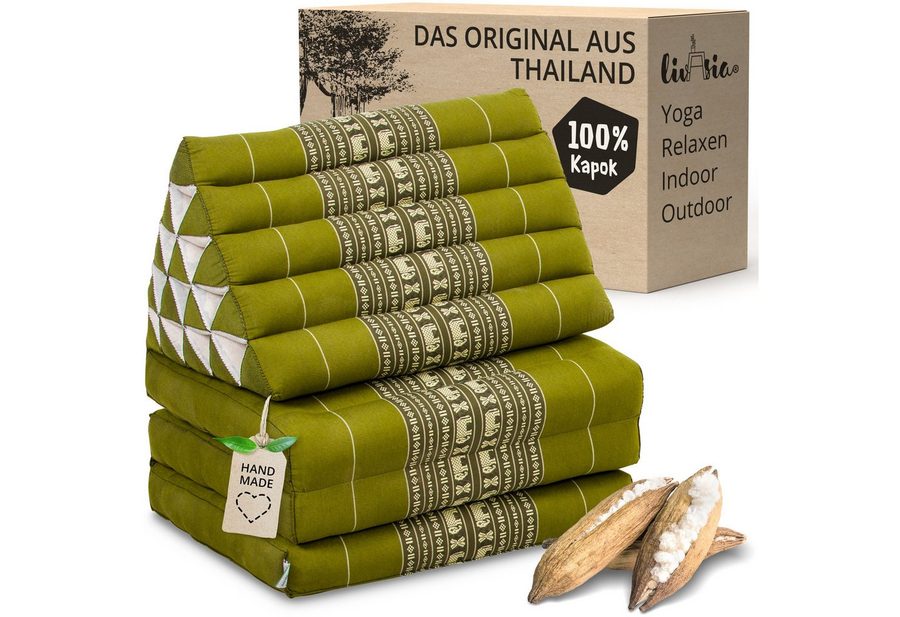 livasia Sitzsack Thaikissen XXL hoch, vegan und handgefertigt, 185x55x8cm, Kapok von livasia