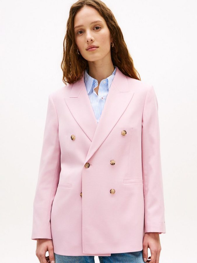 Tommy Hilfiger Kurzblazer TIMELESS WOOL DB BLAZER mit Wolle, doppelreihige Knopfleiste von Tommy Hilfiger