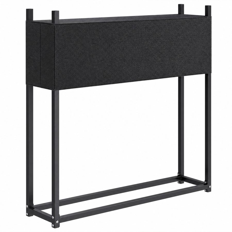 Outsunny Kaminholzregal 106 x 25 x 113 cm erhöhtes Brennholzregal mit 600D-Oxford-Abdeckung Stahlrahmen bis 250 kg Kaminholzunterstand Outdoor Holzregal Feuerholzregal für Garten Terrasse Schwarz   Aosom von Outsunny