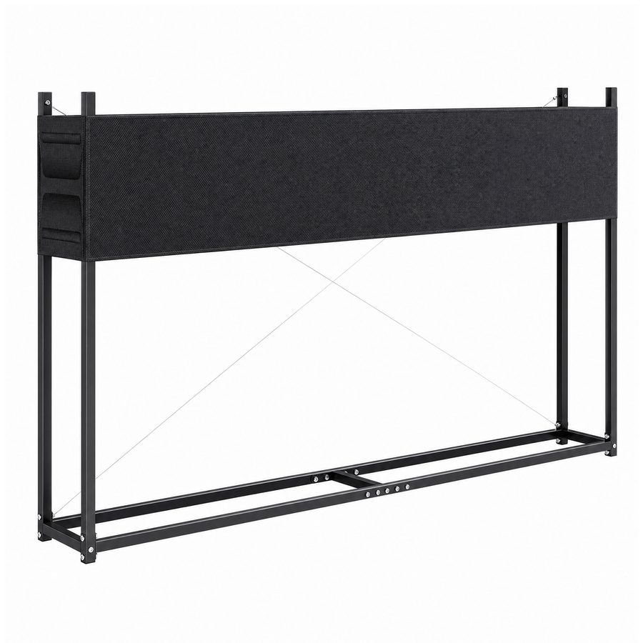 Outsunny Kaminholzregal 202 x 25 x 113 cm erhöhtes Brennholzregal mit 600D-Oxford-Abdeckung Stahlrahmen bis 500 kg Kaminholzunterstand Outdoor Holzregal Feuerholzregal für Garten Terrasse Schwarz   Aosom von Outsunny