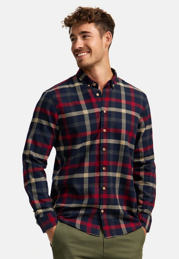 Kronstadt Langarmhemd Herren KSDean Check Herrenhemd Langarm Carohemd mit Button-Down-Kragen von Kronstadt
