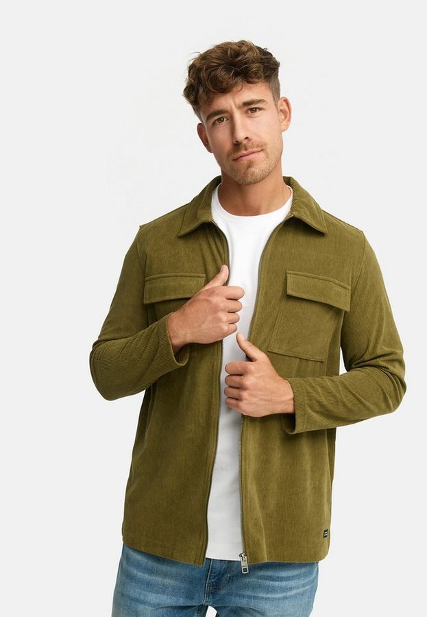INDICODE Langarmhemd Herren INNemoto Zip Herrenhemd Langarm Leichtes Zip-Hemd mit Brusttaschen von INDICODE
