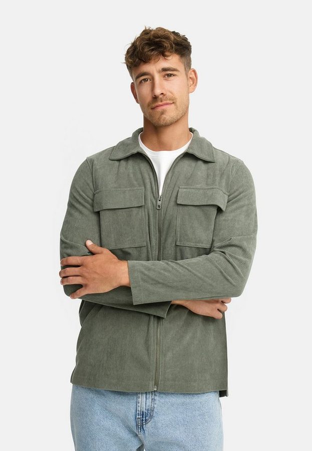 INDICODE Langarmhemd Herren INNemoto Zip Herrenhemd Langarm Leichtes Zip-Hemd mit Brusttaschen von INDICODE
