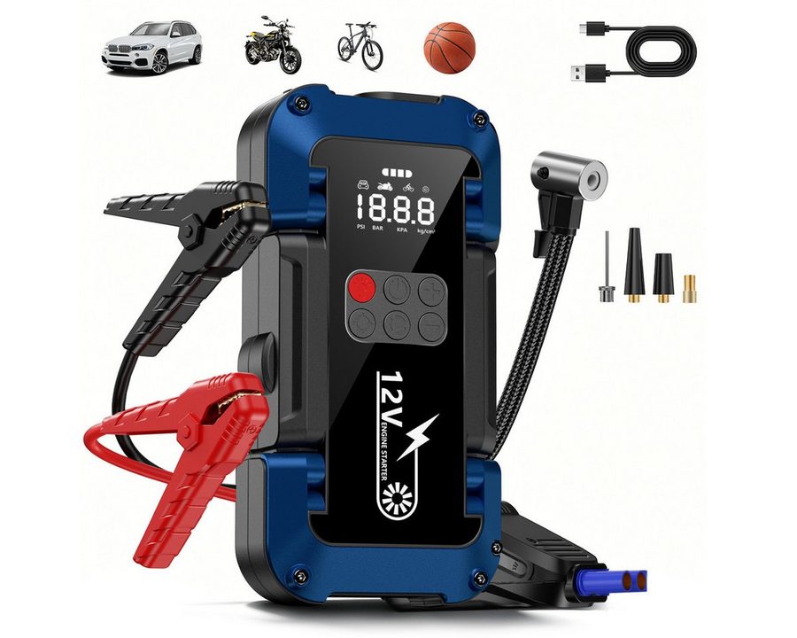 AeroAxis 4000A Starthilfe Powerbank 12V für Auto 26800mAh Starthilfegerät Autobatterie-Ladegerät (Set, 26800mAh, Für Bis Zu 10,0L Benzin oder 8,0L Diesel, -20°C bis 60°C) von AeroAxis