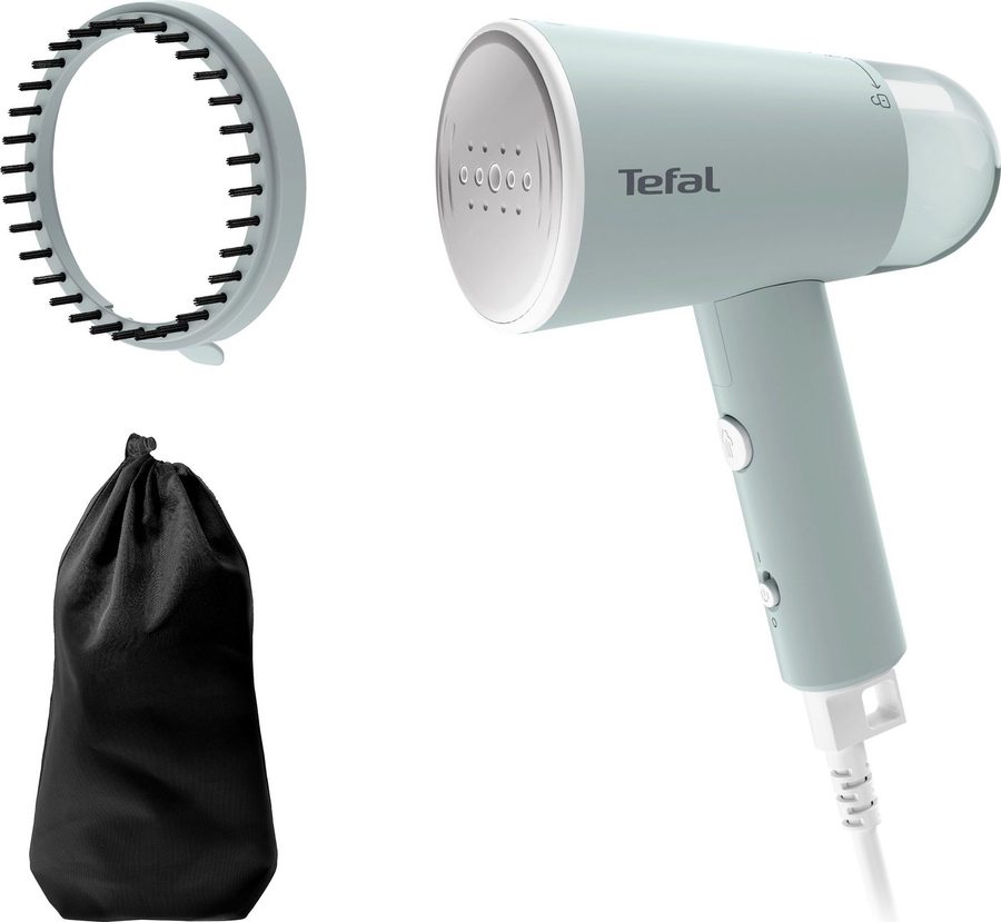 Tefal Dampfbürste DT1034 Origin Travel Dampfglätter, 1200 W, 20 g/Min. Dampfabgabe, 1200 W, klappbar, einsatzbereit in 25 Sekunden, 70 ml Tank, Weiß/Eukalyptus von Tefal