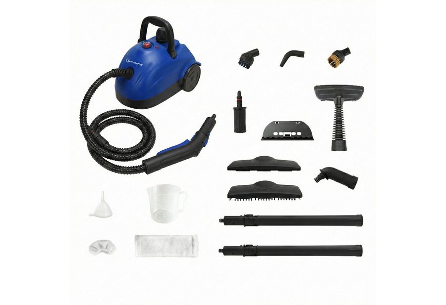 Sommertal Handdampfreiniger Sommertal XXL SC1000 Dampfreiniger Handgerät 1500 W, 1500 W, 1100 ml Tank, 16-teiliges Zubehörset, Steam Cleaner von Sommertal