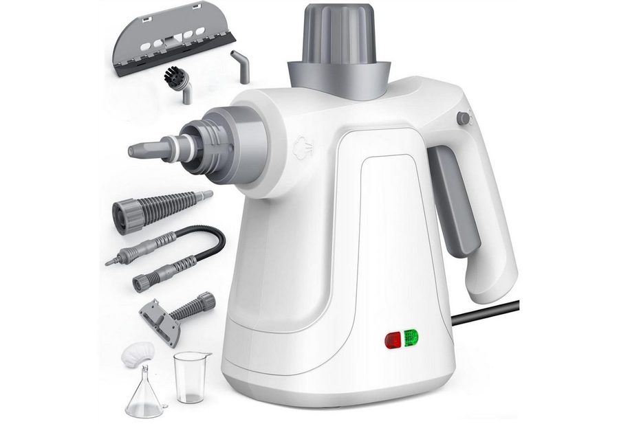 AIBISTAR Handdampfreiniger Dampfreiniger Steam Cleaner 400 ml Hochdruck 3,2 Bar, 1000 W, beutellos, 1000W,95.7in Netzkabel,9 Zubehörset,Handgerät Dampfreiniger von AIBISTAR