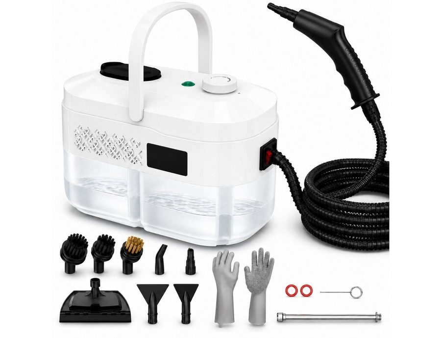 Futicare Dampfreiniger Handdampfreiniger 2500 W, bis zu 100 °C, 6 bar, ca. 15 Sek., 1400 ml, 2500 W, 6 Dampfstufen, Tragbarer Reiniger mit Zubehör für Küche, Fenster, Bad und Auto von Futicare