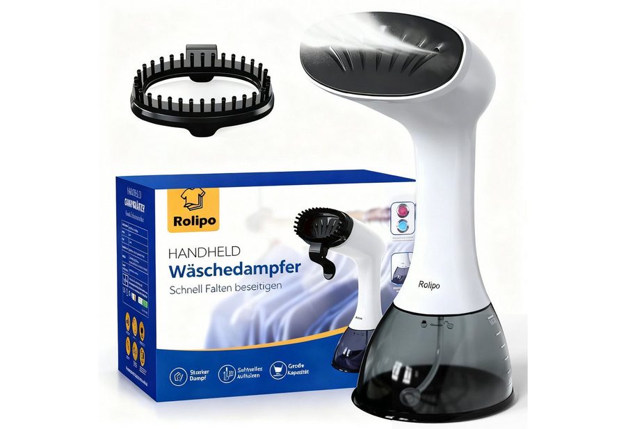 Rolipo Dampfglätter 1640W, 400ML Steamer - Dampfbürste, Faltenentferner, 1640 W, ampfbürste Faltenentferner, für Zuhause, Büro, Reisen, Weiß von Rolipo