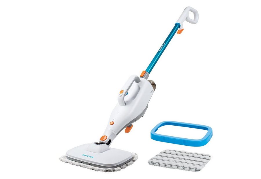 Genius Dampfreiniger INVICTUS Hand- und Bodendampfreiniger Set 7-tlg., 1400,00 W, 5m Kabel, Hartböden, Fliesen, Teppiche, 2 Dampfstufen von Genius