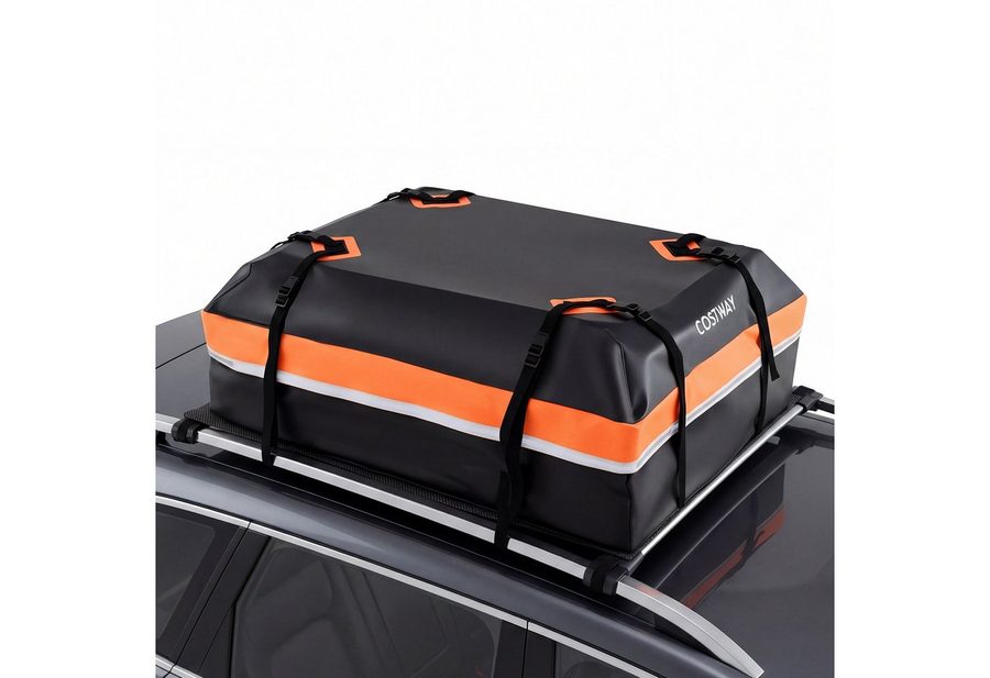 COSTWAY Dachbox, 450L, wasserdicht, tragbar, mit 6 Türhaken & Schloss von COSTWAY