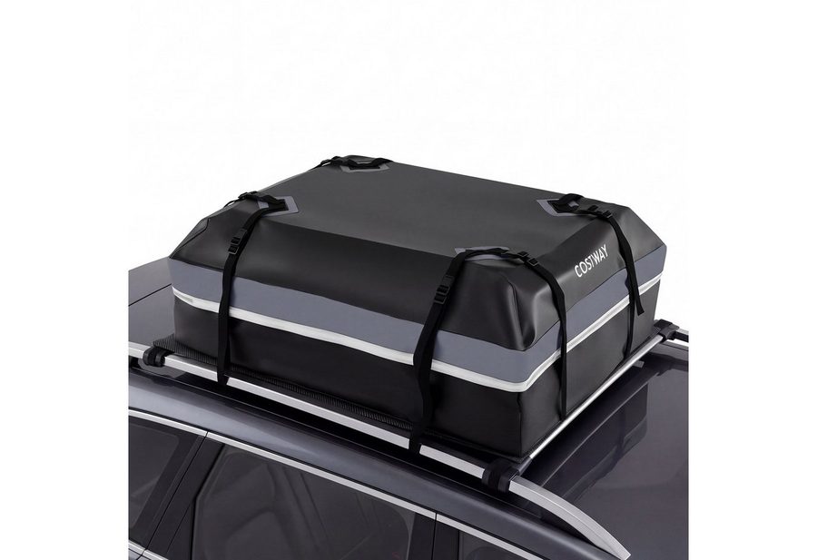 COSTWAY Dachbox, 450L, wasserdicht, tragbar, mit 6 Türhaken & Schloss von COSTWAY