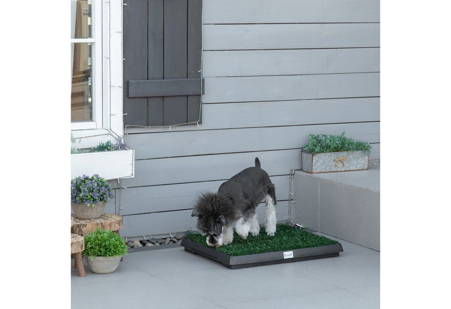 PawHut Hundetoilette Welpentoilette, Grün+Schwarz 63 x 51 x 6 cm von PawHut