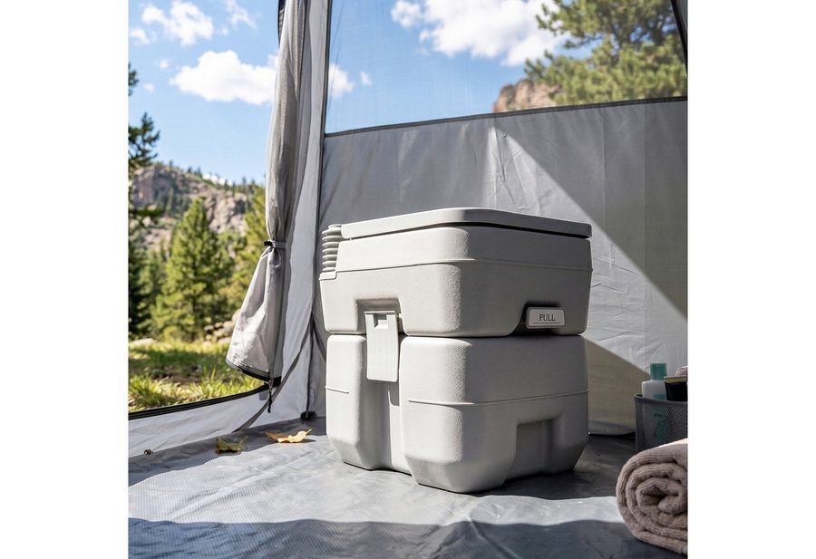Outsunny Outsunny Campingtoilette, 20 L Mobil-WC, Camping-WC mit Spül- und Abwassertank von Outsunny