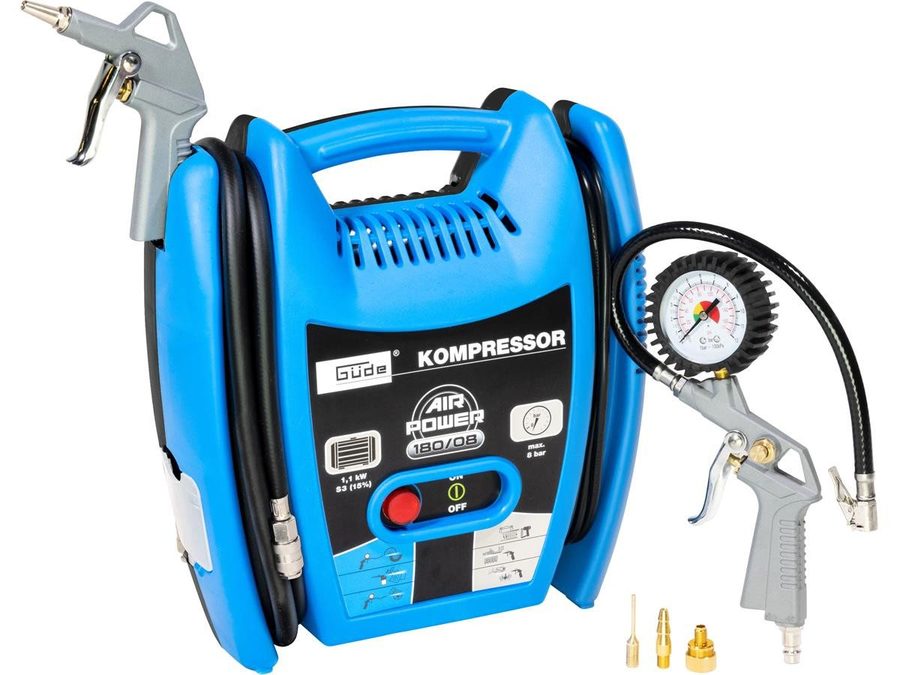 Güde Kompressor Güde Kompressor AIRPOWER 180/08 – Manometer Ventil Druckluftschlauch, max. 8 bar von Güde