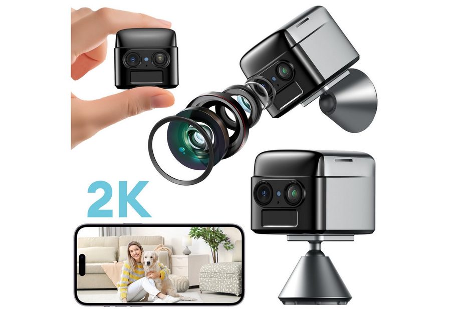 CkeyiN Pro Überwachungskamera Innenbereich,2K Mini Kamera kabellos mit Nachtsicht & AI-Alarm (Innenbereich, Bewegungserkennung,2-Wege-Audio, Unterstützung für die Anzeige durch mehrere Personen) von CkeyiN Pro