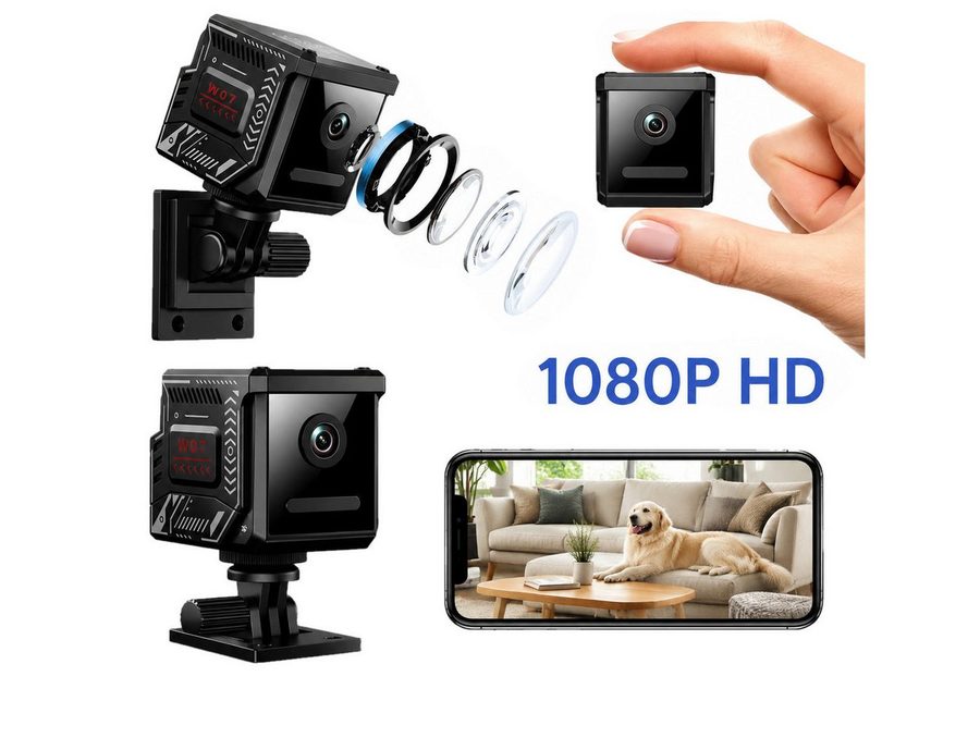 Toomoke Überwachungskamera Mini WLAN Überwachungskamera Innen 1080P HD mit Nachtsicht (Überwachungskamera innen,Lange Standby WiFi Kamera, Bewegungserkennung & Cloud-Speicher, Akku-Betrieb, 130° Weitwinkel,Handy APP,für Startseite Büro Sicherheit) von Toomoke